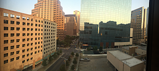 Hotel view of the city.