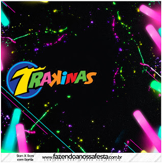 Neon Party, Free Printable  Labels.