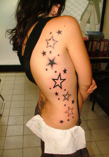 The popular or preferred parts of the body where shooting star tattoos are