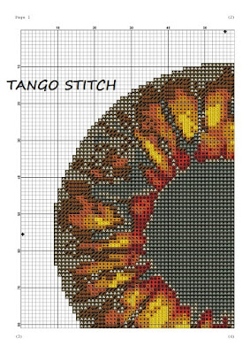 Brown iris cross stitch pattern - Tango Stitch