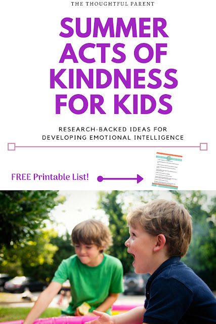 Random acts of kindness for kids to assist our fifteen Summer Acts of Kindness for Kids: Ideas for Developing Emotional Intelligence {plus a FREE printable}