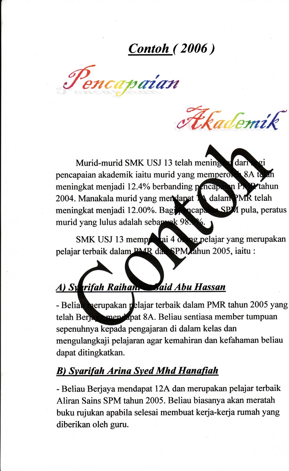 Contoh Folio Merdeka - Contoh Two