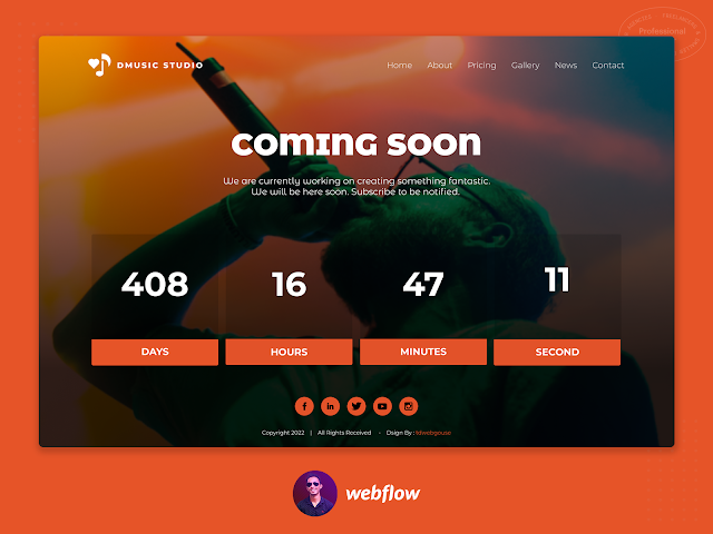 Music Coming soon timer for landing page