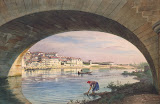 View of Turin with a Bridge by Luigi Premazzi - Landscape Drawings from Hermitage Museum