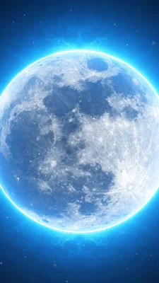 Bulan biru estetik di malam hari