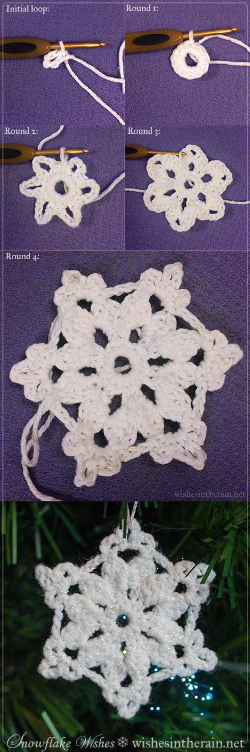 crochet snowflake photo tutorial - www.wishesintherain.net