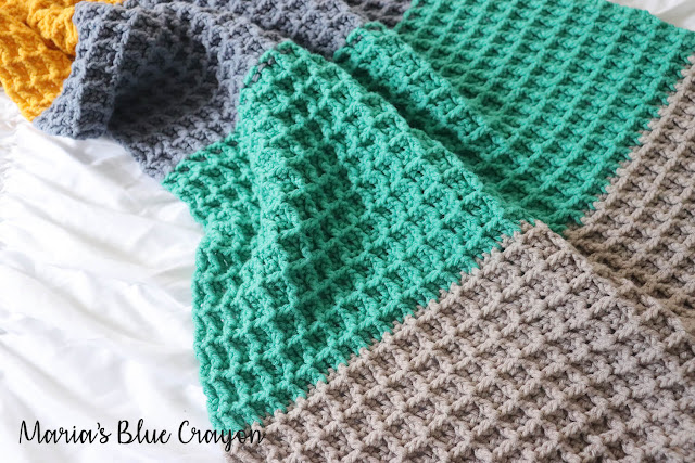 Download Color Block Crochet Blanket - Free Crochet Pattern - Maria's Blue Crayon