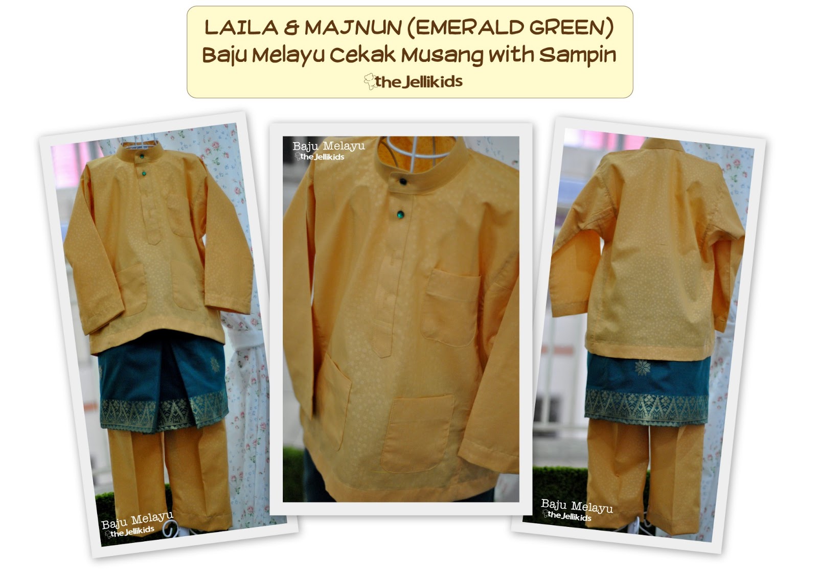 The Jellikids Baju  Melayu  Cekak Musang Laila Majnun 