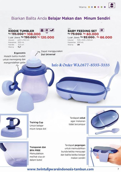 Promo Diskon Tulipware Juli 2018, Kiddie Tumbler, Baby Feeding Set