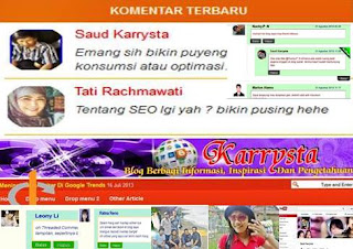 Komentar terbaru dan link teman