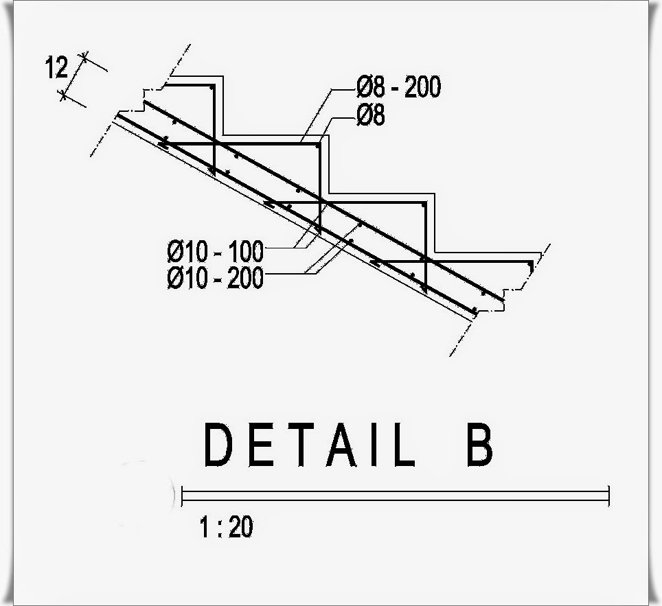 Denah Tangga dan Detail Penulangan Tangga Sederhana  Home 