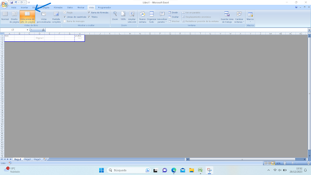 Vista previa de salto de página en Excel