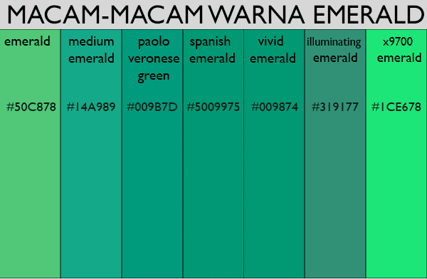 Pengertian dan Contoh Warna  Emerald Hijau  Zamrud 