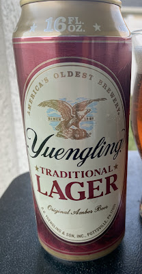 A 16 ounce can of Yuengling Traditional Lager