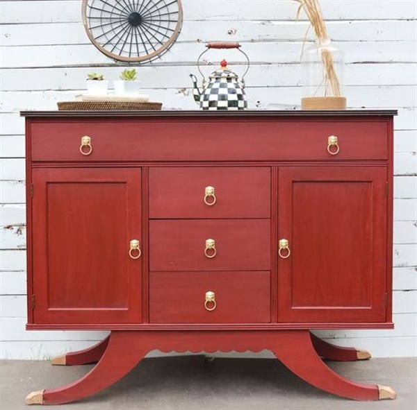 red sideboard buffet