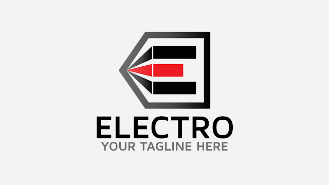 electro free business logo design template letter E lettre