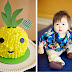 Tanner's Hawaiian 1st Birthday Bash : PINEAPPLE HEAD CAKE!