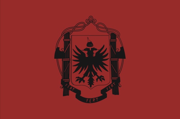 La bandiera utilizzata durante il protettorato italiano del Regno d'Albania. Foto: Wikipedia/Istituto Luce