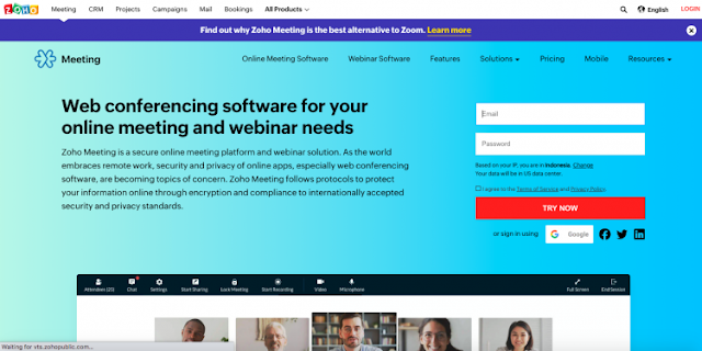 Zoho meeting software for conferencing online