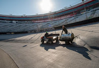 The application of the traction compound to the lower groove, what many in the industry now refer to as "Bristol Bite." #NASCAR