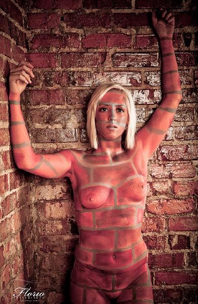 Bodypaint Studio Photoshoot   Raleigh, NC   Brick Camouflage