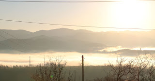 Glorious golden mist in the valley