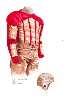 1925 Alabama Crimson Tide football uniform original art for sale