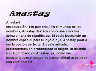 significado del nombre Anastay