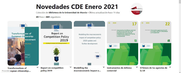 Novedades en el Centro de Documentación Europea - Enero 2021