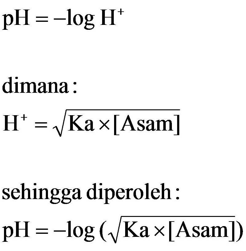 Rumus Menghitung pH Asam Lemah