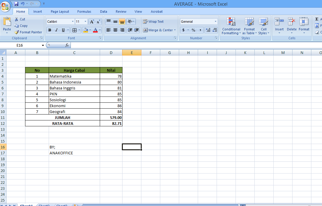 AnakOffice: Cara Menggunakan Rumus Excel SUM