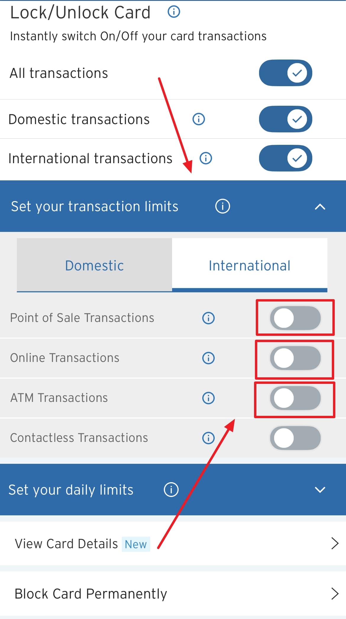 Citibank transaction limits