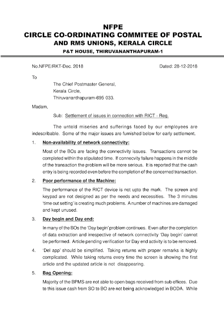Settlement of issues in connection with RICT