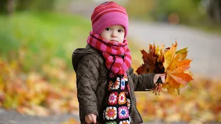 Cute Baby in Autumn HD Wallpaper