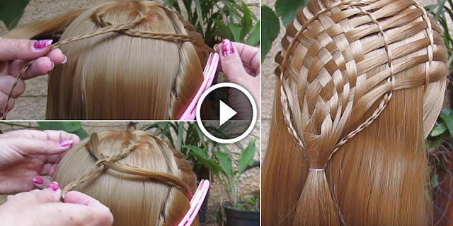 Learn - How Make Simple And Easy Combo braid Waterfall Basket Hairstyle, See Tutorial