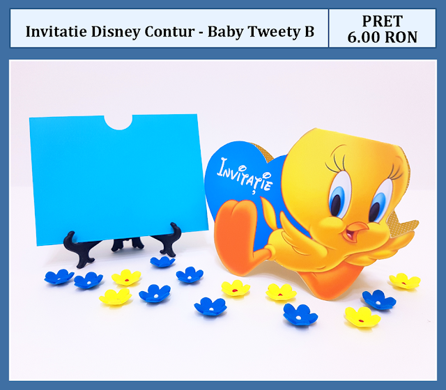 invitatii botez contur Tweety