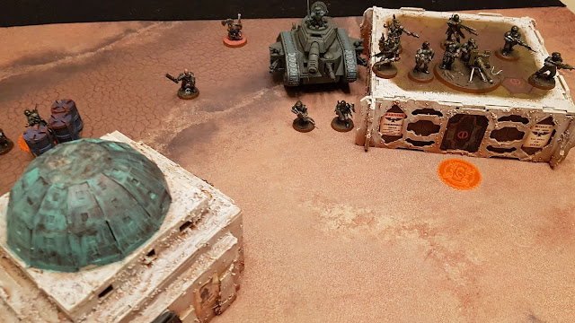 Warhammer 40k battle report - Eternal War -  Crusade - 500 points - Imperial Guard vs Chaos Space Marines - The Purge