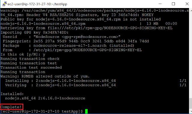 Railsサーバー起動のためにNode.jsインストール完了