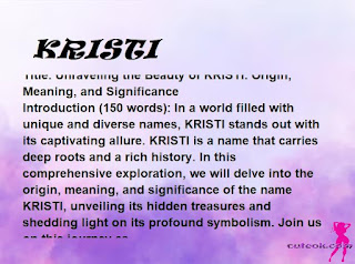 meaning of the name "KRISTI"