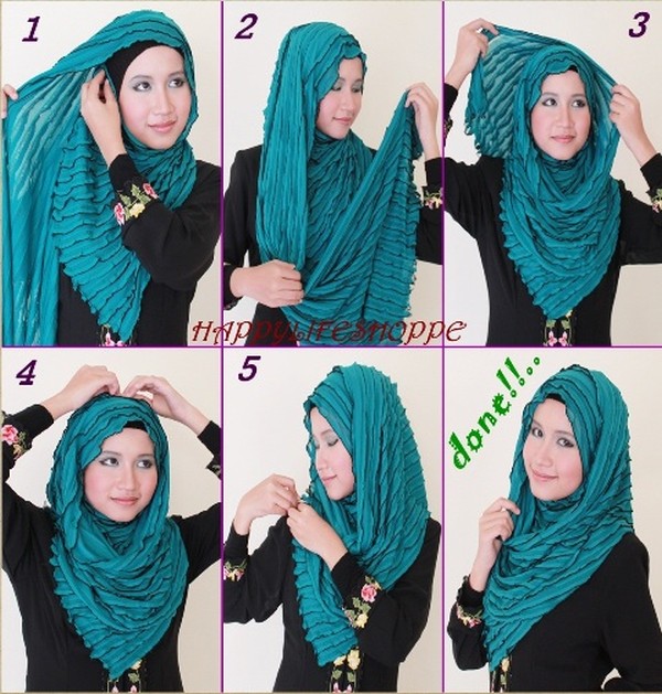 Kumpulan Tutorial Hijab Untuk Wajah Bulat Lengkap 2017  Tutorial Hijab