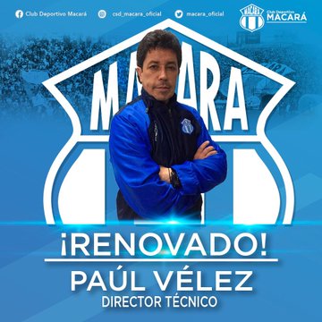 DT. Paúl Velez fue renovado con el MACARÁ