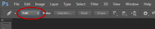 Make sure Path is chosen from the menu in the options bar.