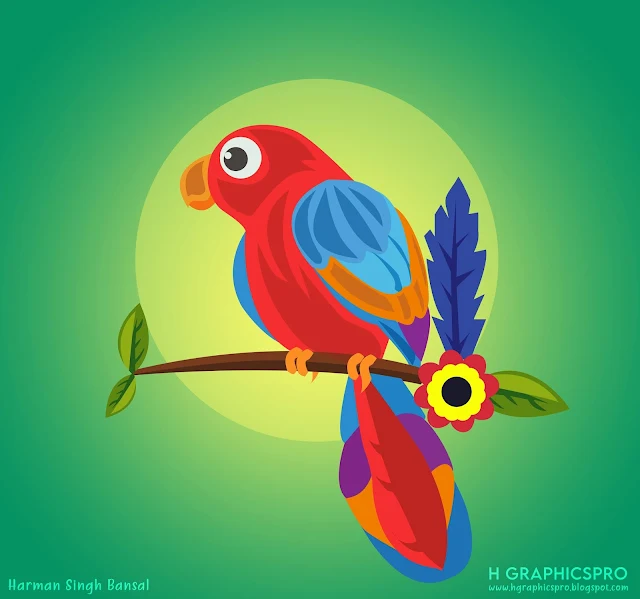 Colourful Parrot Illustration