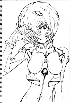 Neon Genesis Evangelion - Rei Ayanami - Desenhos para Colorir