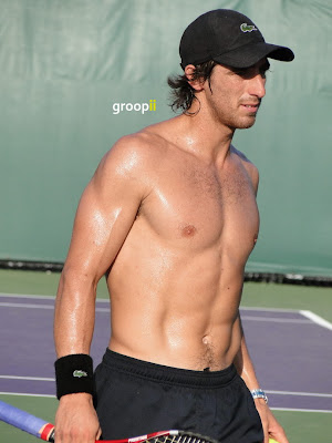 Pablo Cuevas Shirtless at Sony Ericsson Open 2011