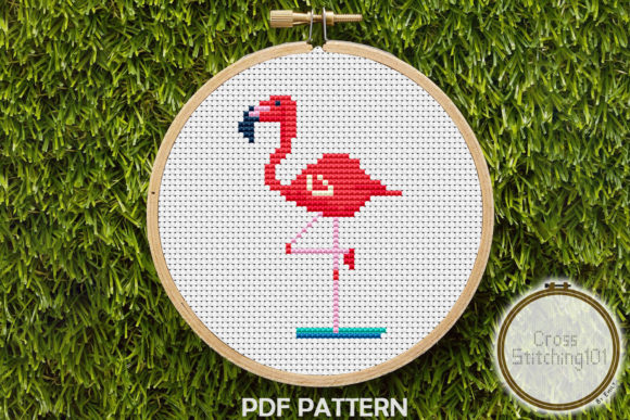 Flamingo Modern Cross Stitch Pattern