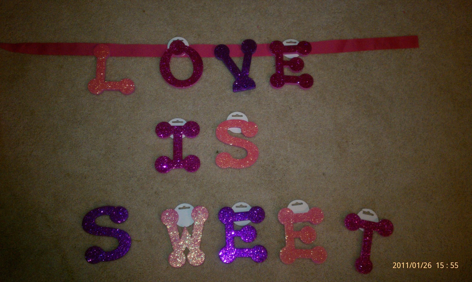 ... glitter letters from Michaels are awesome add ribbon and staples and