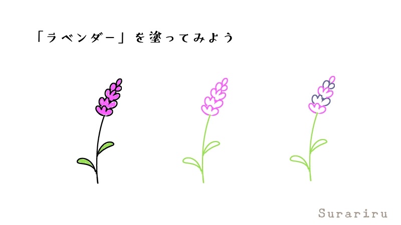 簡単なラベンダーの花のイラストの描き方 遠北ほのかのイラストサイト 簡単なラベンダーの花のイラストの描き方 遠北ほのかのイラストサイト