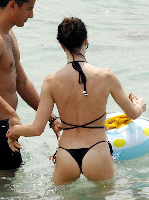 Actress Paz Vega in a black bikini