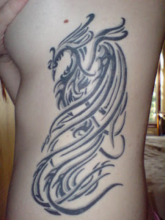 Female Tribal Japanese Phoenix Tattoo